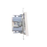 Double intermediate switch illuminated without pictogram, (module), Simon 24, IP20, 10AX, white