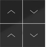 KNX pushbutton cover, 4-way, high/low, A.x/C.x, glossy night black
