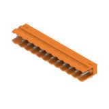 PCB plug-in connector, male header, open side, THT solder connection, 5.00 mm, Number of poles: 12, 90°, Solder pin length (l): 3.2 mm, tinned, orange, Box