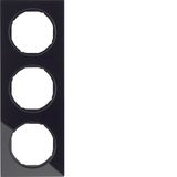 Frame 3gang, R.3, glass black