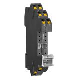 Terminal block with spring clamps, 5 mm, clear layout, 24 VDC.