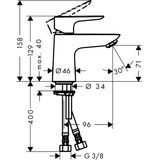 Talis E 80 basin mixer without pop-up, chrome