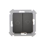 Single roller blind button to control single blind from different locations, 10A, black matt