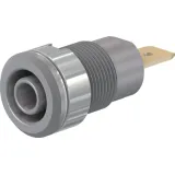 4 mm socket, flat plug connection, mounting Ø 12.2 mm, CAT III, gray, 23.3060-28