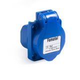 Built-in socket 13956F IP54/230V/16A with protective pin, blue