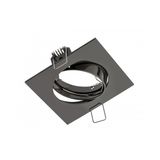 Spot luminaire housing PORTO-K with adjustment, IP20, square, black chrome