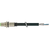M12 male recept. A-cod. shielded rear PUR 5x0.34 bk 2m