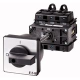 P5-250/Z On-Off switch, P5, 250 A, rear mounting, 3 pole, with black thumb grip and front plate