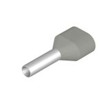 Wire-end ferrule, Twin wire-end ferrule, 13 mm, 10 mm, grey