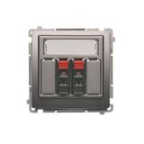 Double loudspeaker socket, Inox, metallized