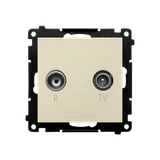 RTV final aerial socket for pass-through socket, module, champagne matt