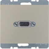 VGA soc. out., screw-in lift terminals, K.5, stainless steel matt, lac