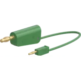 Measuring lead with (2 mm lamella plug, straight) to (4 mm lamella plug, straight), 0.45 m, green, PVC, 0.5 mm², 64.1060-04525