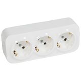 3X2P+E SCHUKO SOCKET WITH SHUTTERS WHITE
