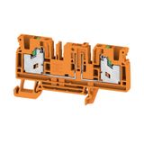 Test-disconnect terminal, SNAP IN, orange, 4 mm², 20 A, 500 V, Number 