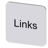 Labeling plate 22x22 mm, silver-colored label, labeling: Links