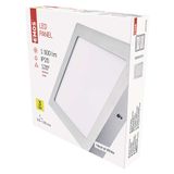 LED Panel 225x225, quadr. Ceiling lamp silver, 18W neut.w.