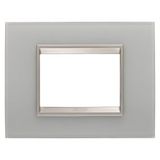LUX PLATE - IN GLASS - 3 MODULES - NATURAL REFLECTION - INNER FRAME MATT LIGHT BRONZE - CHORUSMART