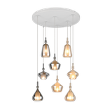 Aldea pendant 8-pc 60 cm E14 amber/chrome plated