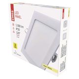 LED panel,recessed, square, white, 12.5W, warm white
