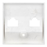 Cover for double data sockets, silver