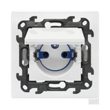 IP44 DATA single socket outlet with access element, Push In system, (module), Simon 24, IP44, 16A, white, Flap color: Same as a cover