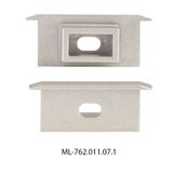End cap with hole for BR, silver color, 1 pc