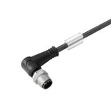 Sensor/actuator line, One end without connector, M12, Number of poles : 4, 1.5 m, pin, 90&deg;, Shielded: No, LED: No, Sheath material: PUR, Halogen: No