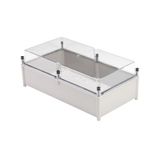 TBF (polyester empty enclosure), Empty enclosure, Height: 558 mm, Width: 302 mm, Depth: 210 mm, Material: Glass fibre-reinforced polyester, untreated, Light Grey, Transparent