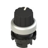 Knob selector, 2 positions black with marking