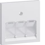 Central plate UAE 3-gang for frontplate 55 halogen free traffic white