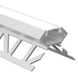 Aluminum profile for tiles and paving DE 2m Whitey diffus., 2x end cap