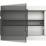 Installation cabinet, 18M, 1R, with trans.door, RAL9010
