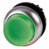 M22-DRLH-G Illuminated pushbutton actuator, RMQ-Titan, Extended, maintained, green, Blank, Bezel: titanium