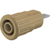 4 mm socket, flat plug connection, mounting Ø 12.2 mm, CAT III, brown, 49.7079-27