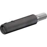 Screw-in adapter, 4 mm socket to 4 mm plug, black, CAT II, 23.0280-21
