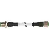 M12 male 0° / M12 female 0° A-cod. PVC 3x0.34 gy UL/CSA 0.3m