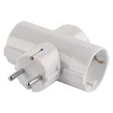 Multiple Socket 3× round, SCHUKO