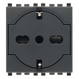 Flat 2P+E P40 Universal outlet grey