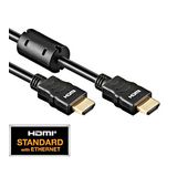 HDMI 1.4 Cable, 2x HDMI19 Typ A male, Ferrit/Gold,Black, 3m