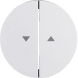 Rocker 2gang imprinted arrow symbol, R.1/R.3, p. white glossy