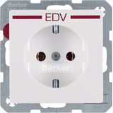 SCHUKO soc. out. "EDV" imprint in red, Q.1/Q.3, p. white velvety