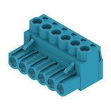PCB plug-in connector, female plug, 5.08 mm, Number of poles: 6, 180°, Clamping yoke connection, Clamping range, max. : 4 mm², Box