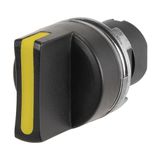 Knob selector switch, yellow, 3-position, Cam O