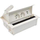 Mediaport Cover: 2x250V E type + USB A+C charger, 10 cm cable; white