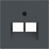 Central pl data socket 2-way, angled output, A.x/C.x anthracite.