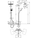 Croma E 280 1jet shower system with thermostat, chrome
