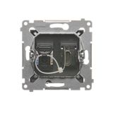 Double socket outlet with Schuko earthing and shutters, Complete product, 16A, Screw, matt aluminum