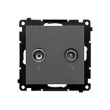 RTV final aerial socket for pass-through socket, module, graphite mat