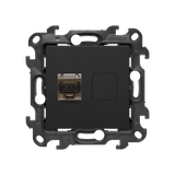 Single IT socket RJ45 category 6, (module), Simon 24, IP20, black matt